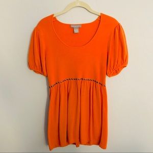 Kenar Orange Studded Blouse Small